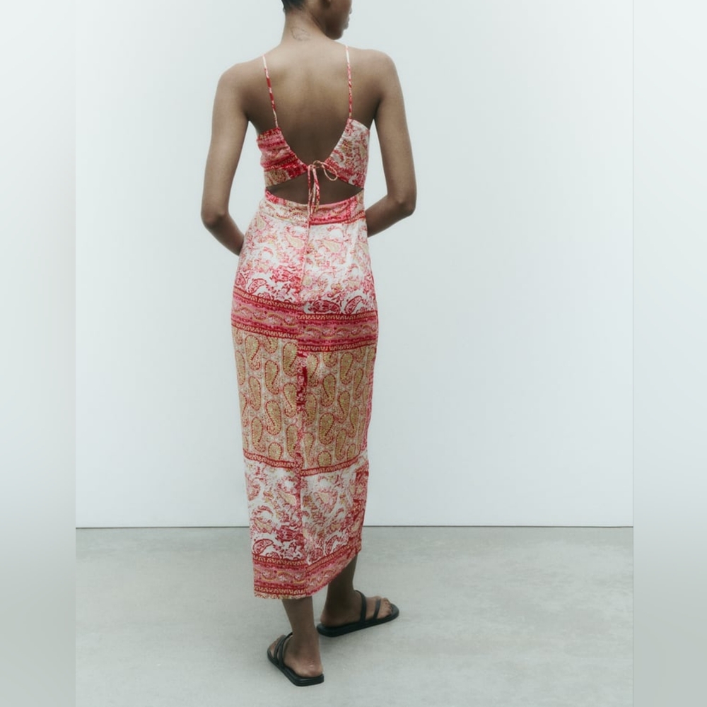 ZARA PATCHWORK PRINT DRESS - Picture 4 of 7